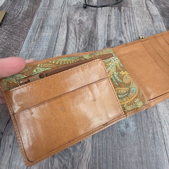 HOBO International Vintage Wallet Clutch Wristlet Cognac Brown Leather Kiss Lock - Picture 7 of 12